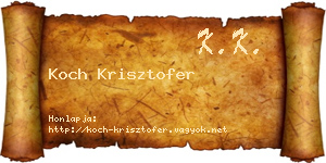 Koch Krisztofer névjegykártya